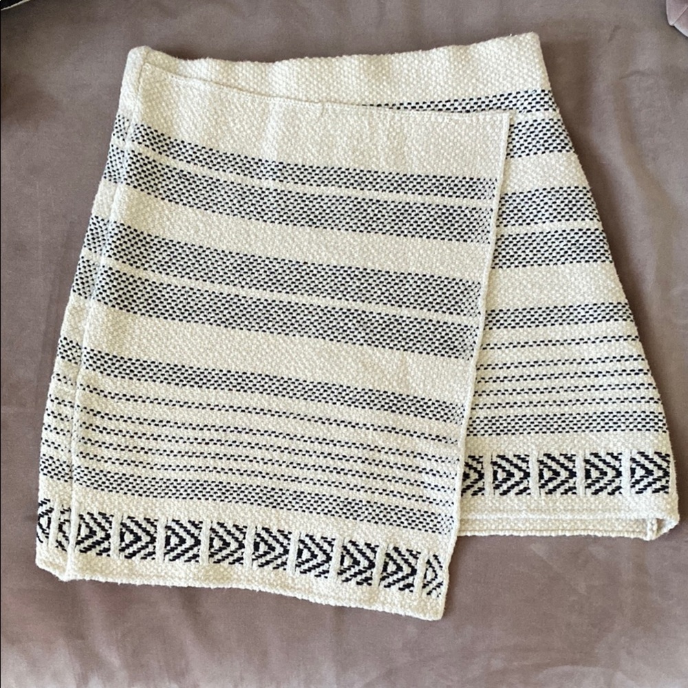 Cream Wrap Mini Skirt for Casual Resort Wear